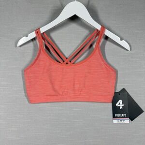 Fourlaps Sports Bra Womens Small Pink Vitality Athletic Soft Wicking Stretch